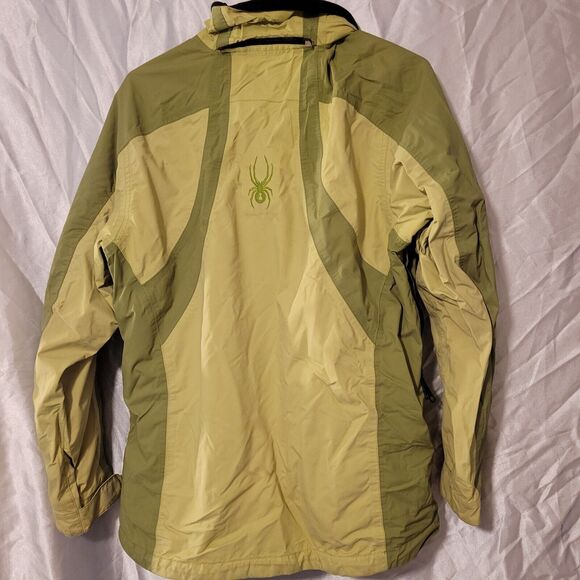 SPYDER Women's Ski Jacket Reflective Yellow Size 12 - Picture 2 of 9